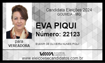 Candidato EVA PIQUI 2024 - GOUVEIA - Eleições