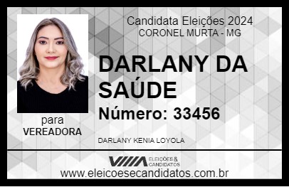 Candidato DARLANY DA SAÚDE 2024 - CORONEL MURTA - Eleições