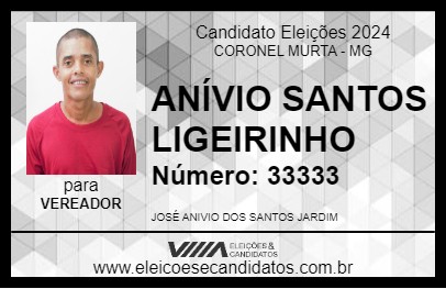 Candidato ANÍVIO SANTOS LIGEIRINHO 2024 - CORONEL MURTA - Eleições