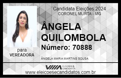 Candidato ÂNGELA QUILOMBOLA 2024 - CORONEL MURTA - Eleições