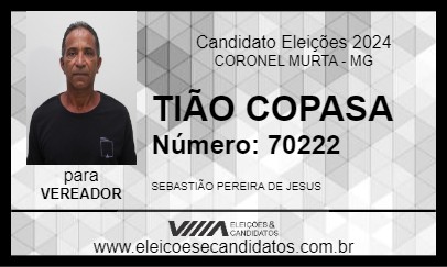 Candidato TIÃO PEREIRA 2024 - CORONEL MURTA - Eleições