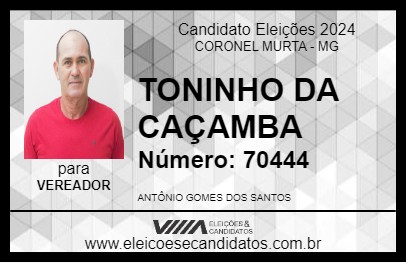 Candidato TONINHO DA CAÇAMBA 2024 - CORONEL MURTA - Eleições