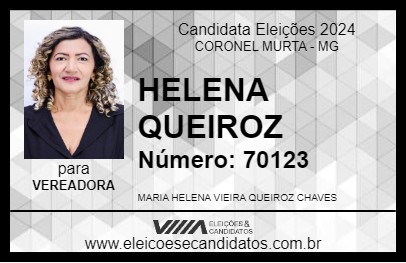 Candidato HELENA QUEIROZ 2024 - CORONEL MURTA - Eleições