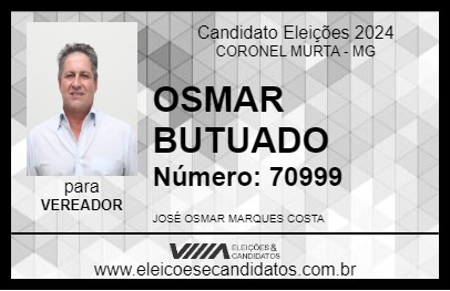 Candidato OSMAR BUTUADO 2024 - CORONEL MURTA - Eleições