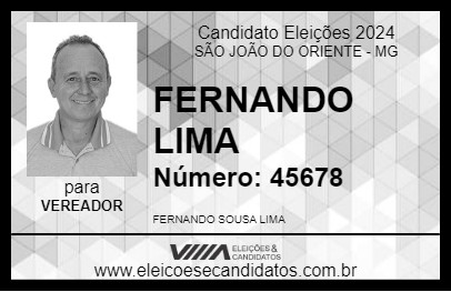 Candidato FERNANDO LIMA 2024 - SÃO JOÃO DO ORIENTE - Eleições