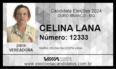 Candidato CELINA LANA 2024 - OURO BRANCO - Eleições