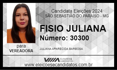 Candidato FISIO JULIANA 2024 - SÃO SEBASTIÃO DO PARAÍSO - Eleições