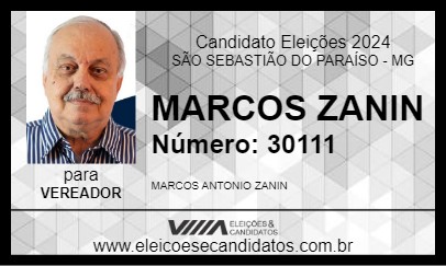 Candidato MARCOS ZANIN 2024 - SÃO SEBASTIÃO DO PARAÍSO - Eleições