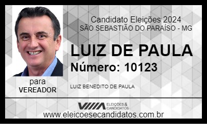 Candidato LUIZ DE PAULA 2024 - SÃO SEBASTIÃO DO PARAÍSO - Eleições