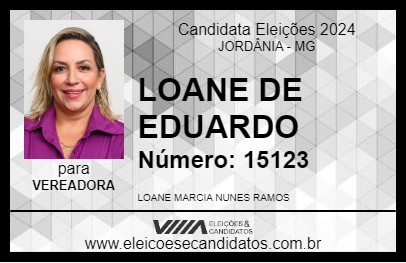 Candidato LOANE DE EDUARDO 2024 - JORDÂNIA - Eleições