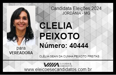 Candidato CLELIA PEIXOTO 2024 - JORDÂNIA - Eleições