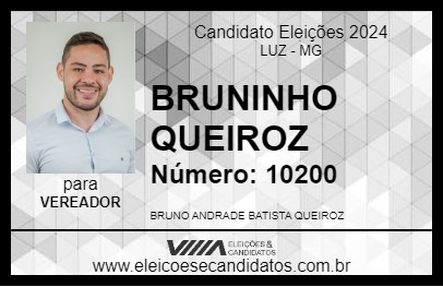 Candidato BRUNINHO QUEIROZ 2024 - LUZ - Eleições