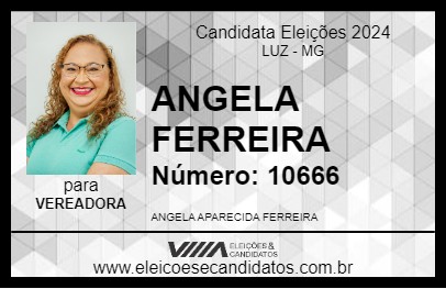 Candidato ANGELA FERREIRA 2024 - LUZ - Eleições