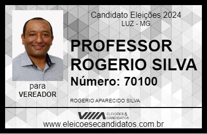 Candidato PROFESSOR ROGERIO SILVA 2024 - LUZ - Eleições