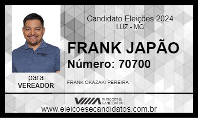 Candidato FRANK JAPÃO 2024 - LUZ - Eleições