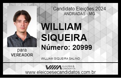 Candidato WILLIAM SIQUEIRA 2024 - ANDRADAS - Eleições