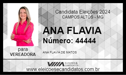 Candidato ANA FLAVIA 2024 - CAMPOS ALTOS - Eleições