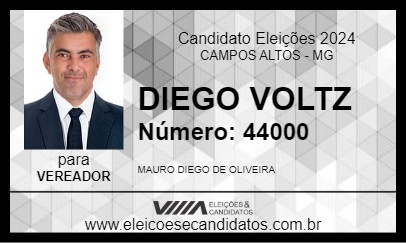 Candidato DIEGO VOLTZ 2024 - CAMPOS ALTOS - Eleições