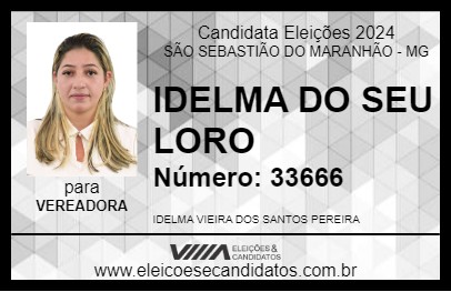 Candidato IDELMA DO SEU LORO 2024 - SÃO SEBASTIÃO DO MARANHÃO - Eleições