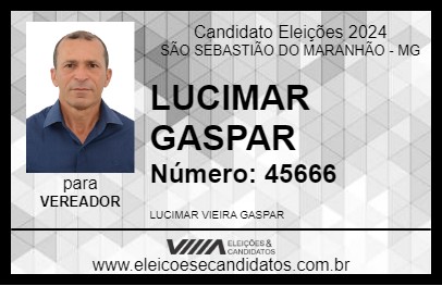 Candidato LUCIMAR GASPAR 2024 - SÃO SEBASTIÃO DO MARANHÃO - Eleições