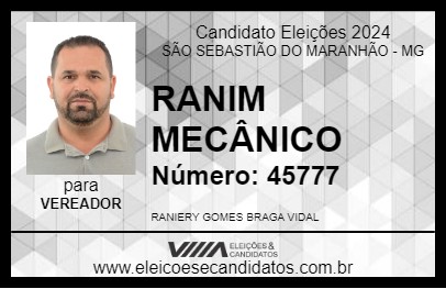 Candidato RANIM MECÂNICO 2024 - SÃO SEBASTIÃO DO MARANHÃO - Eleições