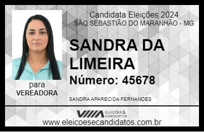 Candidato SANDRA DA LIMEIRA 2024 - SÃO SEBASTIÃO DO MARANHÃO - Eleições