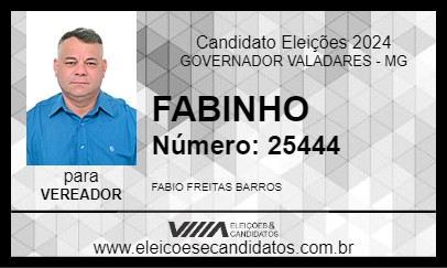 Candidato FABINHO 2024 - GOVERNADOR VALADARES - Eleições