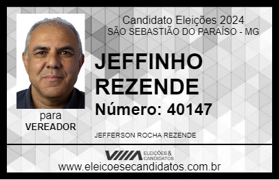 Candidato JEFFINHO REZENDE 2024 - SÃO SEBASTIÃO DO PARAÍSO - Eleições