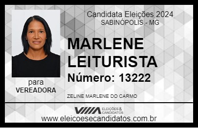 Candidato MARLENE LEITURISTA 2024 - SABINÓPOLIS - Eleições