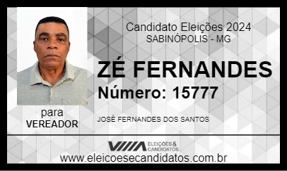 Candidato ZÉ FERNANDES 2024 - SABINÓPOLIS - Eleições