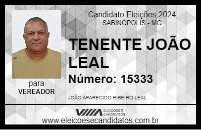 Candidato TENENTE JOÃO LEAL 2024 - SABINÓPOLIS - Eleições