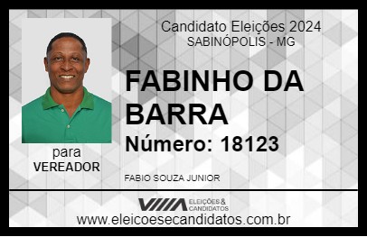 Candidato FABINHO DA BARRA 2024 - SABINÓPOLIS - Eleições