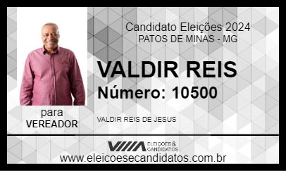 Candidato VALDIR REIS 2024 - PATOS DE MINAS - Eleições