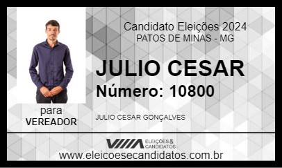 Candidato JULIO CESAR 2024 - PATOS DE MINAS - Eleições