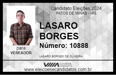 Candidato LASARO BORGES 2024 - PATOS DE MINAS - Eleições