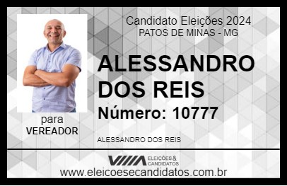 Candidato ALESSANDRO DOS REIS 2024 - PATOS DE MINAS - Eleições