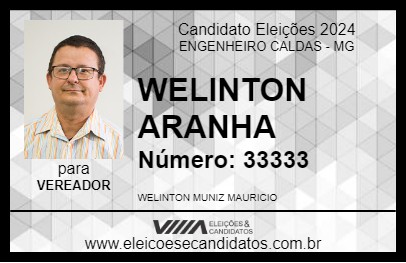 Candidato WELINTON ARANHA 2024 - ENGENHEIRO CALDAS - Eleições