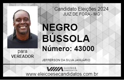 Candidato NEGRO BÚSSOLA 2024 - JUIZ DE FORA - Eleições