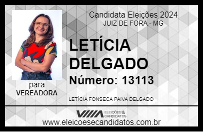 Candidato LETÍCIA DELGADO 2024 - JUIZ DE FORA - Eleições