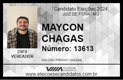 Candidato MAYCON  CHAGAS 2024 - JUIZ DE FORA - Eleições