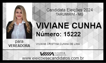 Candidato VIVIANE CUNHA 2024 - TARUMIRIM - Eleições