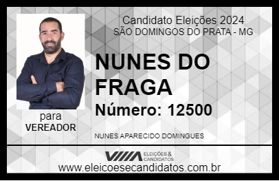 Candidato NUNES DO FRAGA 2024 - SÃO DOMINGOS DO PRATA - Eleições