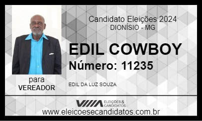 Candidato EDIL COWBOY 2024 - DIONÍSIO - Eleições