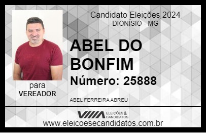 Candidato ABEL DO BONFIM 2024 - DIONÍSIO - Eleições