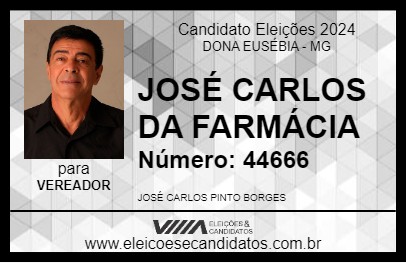 Candidato JOSÉ CARLOS DA FARMÁCIA 2024 - DONA EUSÉBIA - Eleições