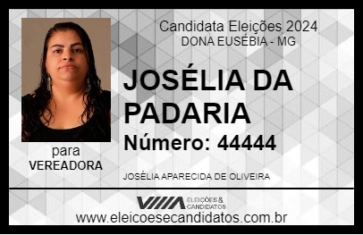 Candidato JOSÉLIA DA PADARIA 2024 - DONA EUSÉBIA - Eleições