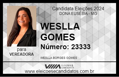 Candidato WESLLA GOMES 2024 - DONA EUSÉBIA - Eleições