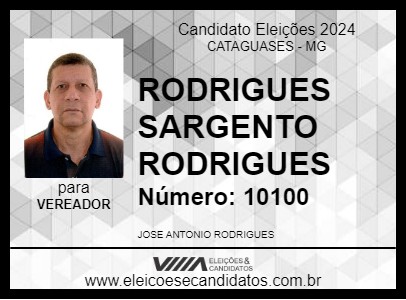 Candidato RODRIGUES SARGENTO RODRIGUES 2024 - CATAGUASES - Eleições