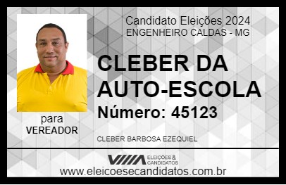 Candidato CLEBER DA AUTO-ESCOLA 2024 - ENGENHEIRO CALDAS - Eleições