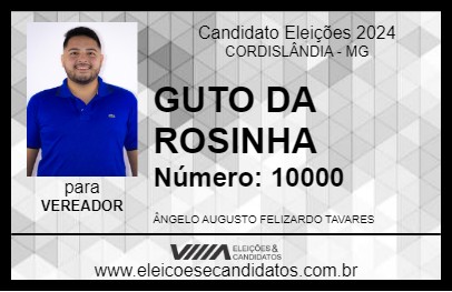 Candidato GUTO DA ROSINHA 2024 - CORDISLÂNDIA - Eleições